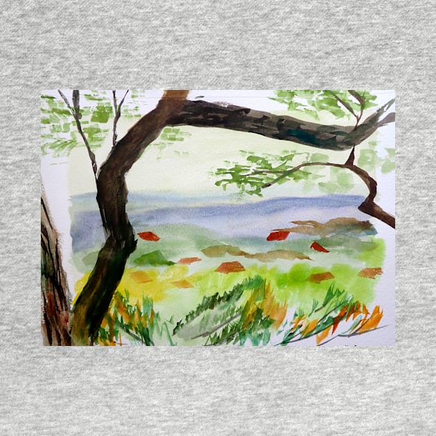 Texas Hill Country Watercolor Painting by julyperson